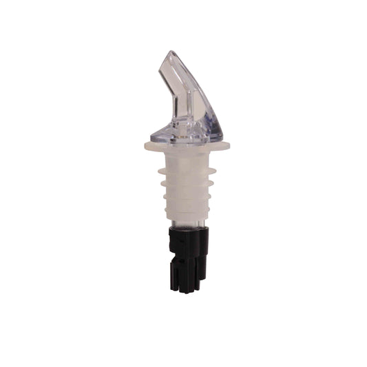 Thunder Group Measured Liquor Pourer 12/Pcs features a color-coded black tail and a clean collarless design, crafted from durable acrylonitrile for consistent precise pours. Designed to fit standard 750 ml liquor bottles, it dispenses an exact 0.63 oz (5/8 oz) shot every time, perfect for controlling portions in busy bars, restaurants, or home setups. The color-coded tail allows staff to easily identify different pour sizes, streamlining workflow and reducing waste. 