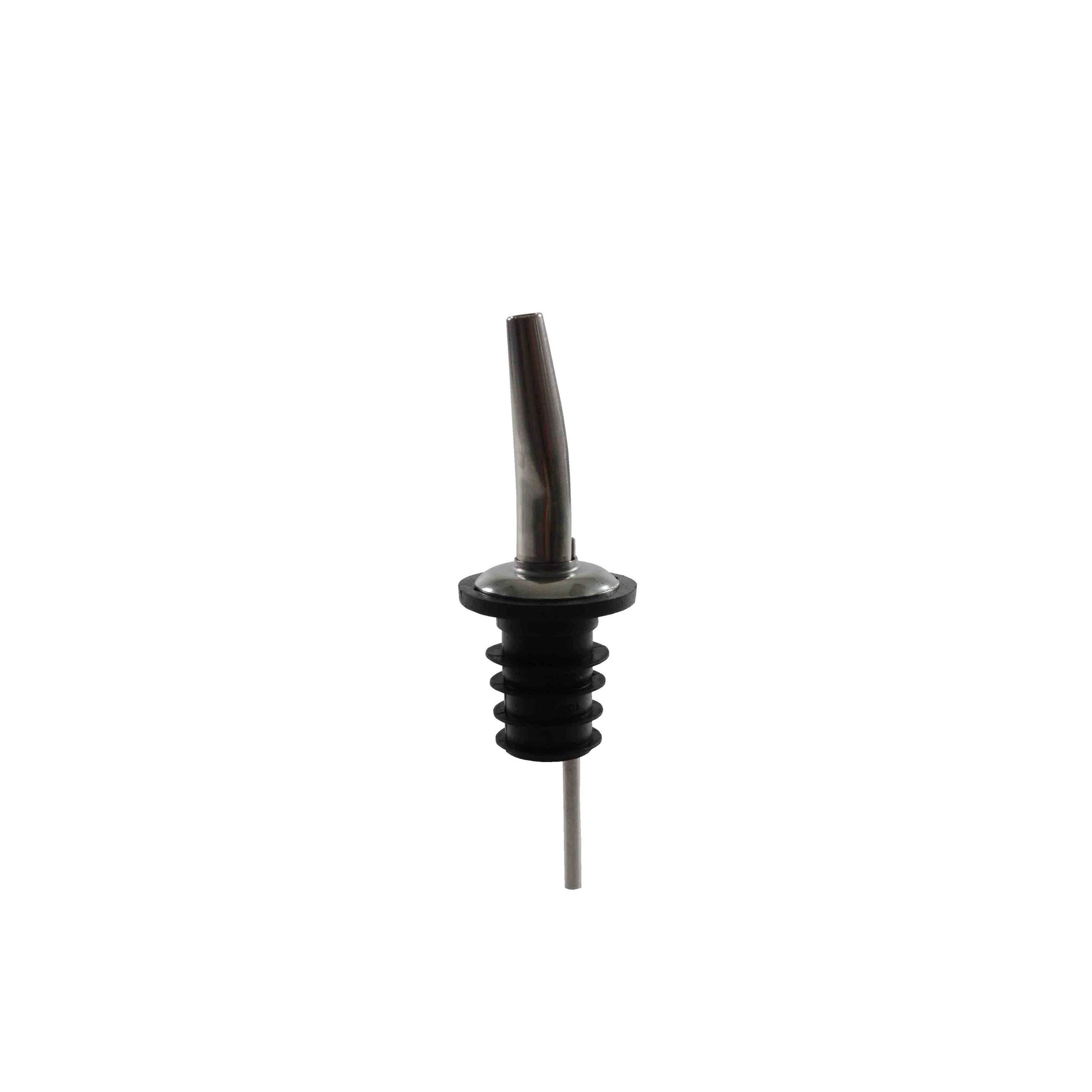 Thunder Group Tapered Liquor Pourer 12/Pcs features a medium flow stainless steel spout with a secure black rubber fin base, designed to fit standard 750 ml liquor bottles. Its precision tapered design ensures a smooth controlled pour, reducing spills and over-pouring, perfect for busy bars, restaurants, or home entertaining. The color-coded base helps staff quickly identify different types of spirits for efficient service. 