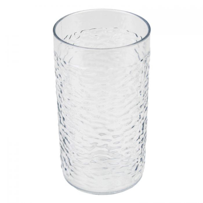 Thunder Group Pebble Tumbler 12/Pcs features a textured surface for enhanced grip and visual appeal. Made from durable acrylonitrile styrene it holds up to 16 ounces and is ideal for water soda juice and iced beverages. Break resistant and dishwasher safe it’s perfect for busy restaurants bars cafes and catering services.