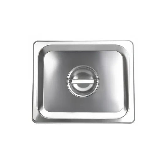 Prepline 1/6 size stainless steel solid steam table pan cover crafted for durability, heat retention, and reliable food protection in commercial kitchens. Ideal for buffets, catering services, restaurants, cafeterias, and food prep stations. Polished stainless steel construction provides easy cleaning and long-lasting professional performance.