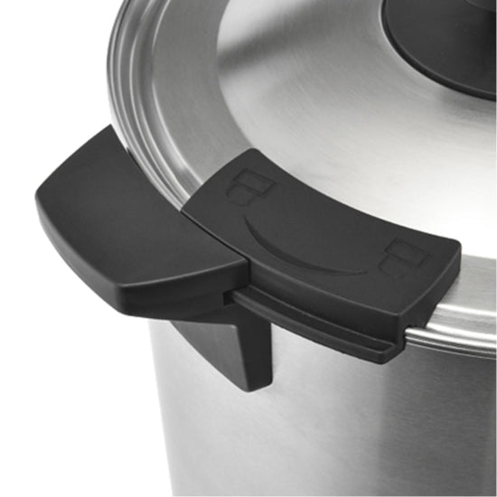 Prepline WB-15 Water Boiler with a 4-gallon capacity (103 cups) and 1500W heating element. Designed for commercial use, it provides efficient hot water dispensing for beverages and food preparation. Powered by 120V for consistent and reliable performance.