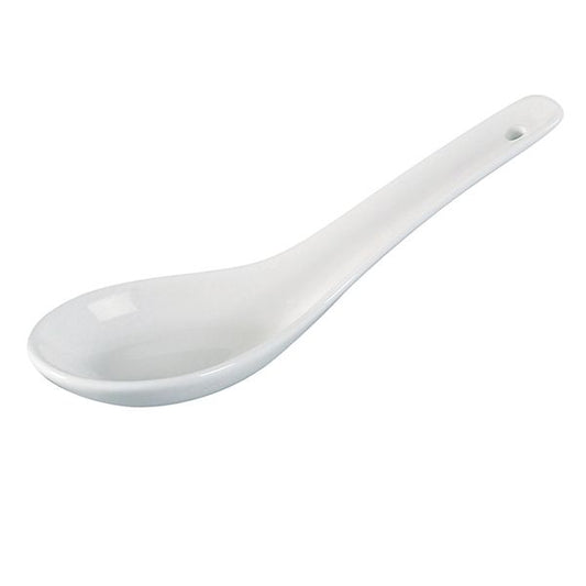 Yanco Soup Spoon PS-005 is an elegant and versatile piece perfect for any dining establishment. Ideal for serving soups, small tasting portions, or desserts, this 5.5-inch spoon is crafted from durable white porcelain. The sleek design ensures it complements any table setting while maintaining durability for everyday use. This soup spoon is microwave, oven, and dishwasher safe for convenience.