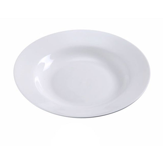 Yanco Pasta Bowl PS-120 is designed for serving generous portions of pasta and other main course meals. With a 30-ounce capacity and a wide 12-inch diameter, this bowl provides ample space for your culinary creations. Crafted from durable porcelain, it handles a wide range of temperatures and offers scratch and chip-resistant qualities. The elegant, classic white design complements both traditional and contemporary table settings. This bowl is microwave, oven, and dishwasher safe for added convenience.