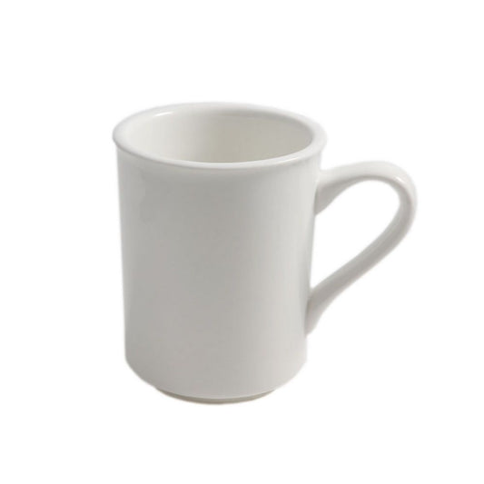 Yanco Sierra Mug PS-8-S is a versatile choice for serving a variety of beverages. With an 8-ounce capacity, it is perfect for tea, coffee, hot chocolate, and more. Made from durable porcelain, this mug is designed to withstand both hot and cold temperatures. The rounded handle offers a comfortable grip, and its smooth white surface adds a touch of elegance to any table setting. Ideal for use in coffee shops, restaurants, and bakeries, this mug is microwave and dishwasher safe for added convenience.
