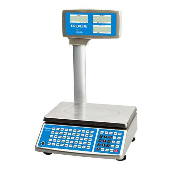 The Prepline PSPT40 Digital Price Computing Scale features a 40 lb capacity, a built-in tower display, and legal for trade certification, making it ideal for accurate pricing in grocery stores and markets.