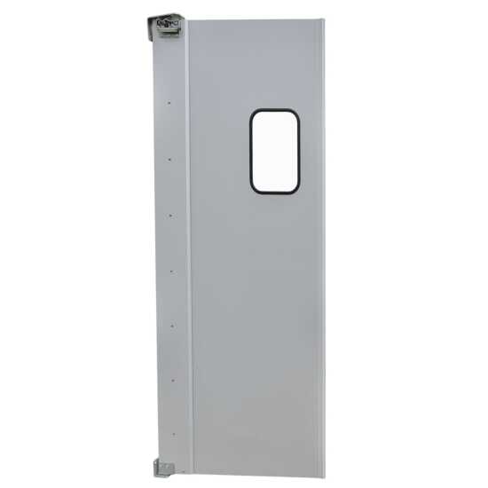Prepline 30 x 84 inches single aluminum swinging service traffic door featuring a 9 x 14 inches window, designed for efficient access in busy commercial environments.