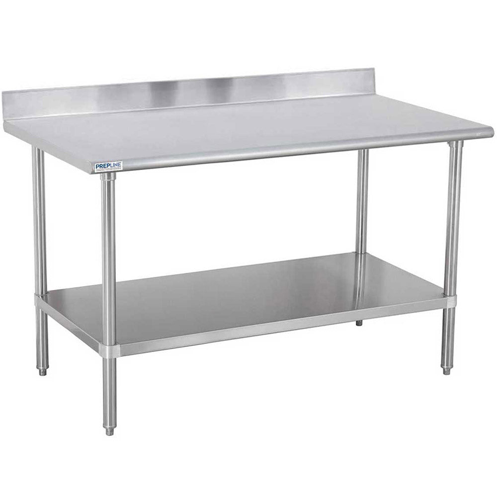 The Prepline RBKS-27 removable backsplash (1" x 27" x 5"H) provides a protective barrier for countertops, preventing spills and splashes, ideal for maintaining cleanliness in commercial kitchen workspaces.