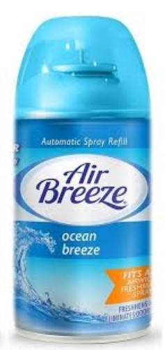 Air Breeze Auto Spray Refill in Ocean Breeze scent, 6.2 oz can