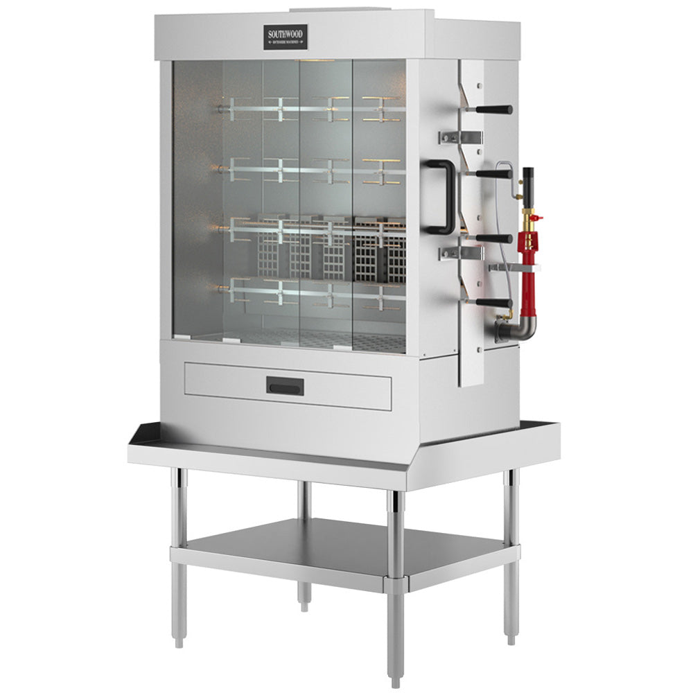 Southwood RG4-NG commercial rotisserie oven machine, designed for cooking 20 chickens using natural gas, perfect for high-volume roasting in restaurants and catering operations.