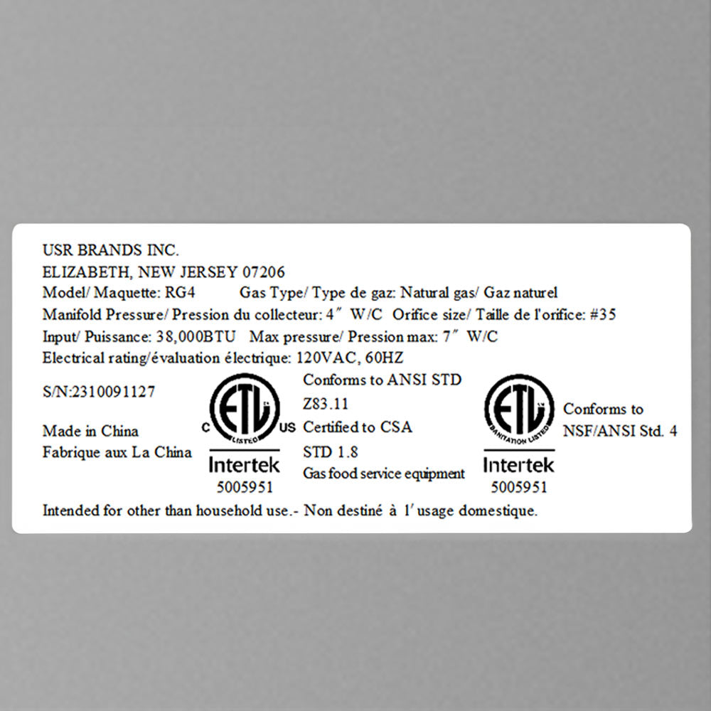 Southwood RG4-NG commercial rotisserie oven machine, designed for cooking 20 chickens using natural gas, perfect for high-volume roasting in restaurants and catering operations.