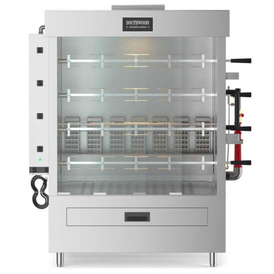 Southwood RG4-LP commercial rotisserie oven machine, designed to cook 20 chickens using propane gas, perfect for efficient roasting in restaurants and catering operations.
