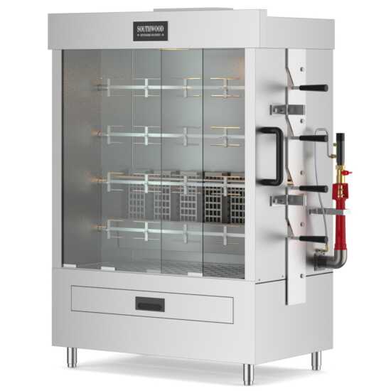 Southwood RG4-LP commercial rotisserie oven machine, designed to cook 20 chickens using propane gas, perfect for efficient roasting in restaurants and catering operations.