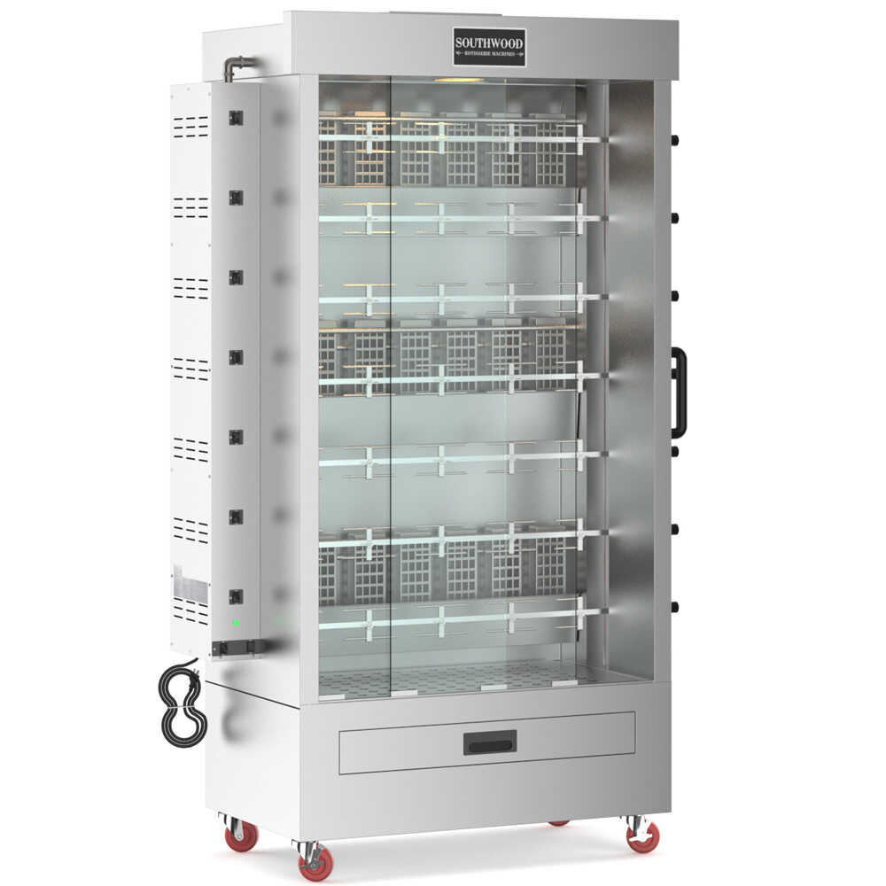 Southwood RG7-LP commercial rotisserie oven machine, designed for cooking 35 chickens using liquid propane gas, perfect for high-efficiency roasting in restaurants and catering operations.