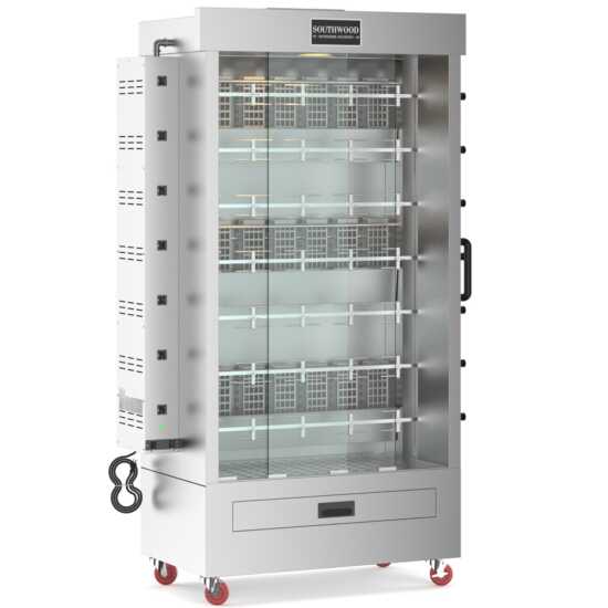 Southwood RG7-NG commercial rotisserie oven machine, designed for cooking 35 chickens using natural gas, ideal for high-capacity roasting in restaurants and catering services.