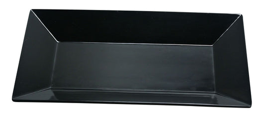 Yanco Rectangular Plate RM-214BK offers a sleek and durable solution for modern food presentation. Measuring 14 x 8 inches, this melamine plate mimics the refined look of ceramic while providing superior break resistance, making it ideal for high-volume food service settings. Its deep black finish enhances the visual appeal of salads, side dishes, appetizers, and entrées, fitting seamlessly into a variety of dining atmospheres. 