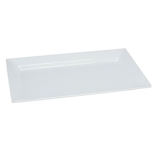 Yanco Display Plate RM-4309 is a durable and elegant serving piece, designed for both commercial and personal use. Measuring 17.5" x 10.75", this round plate provides ample space for beautifully presenting salads, side dishes, appetizers, and entrées. Made from high-quality melamine, it offers the look of ceramic while being highly resistant to chips, stains, and breakage.