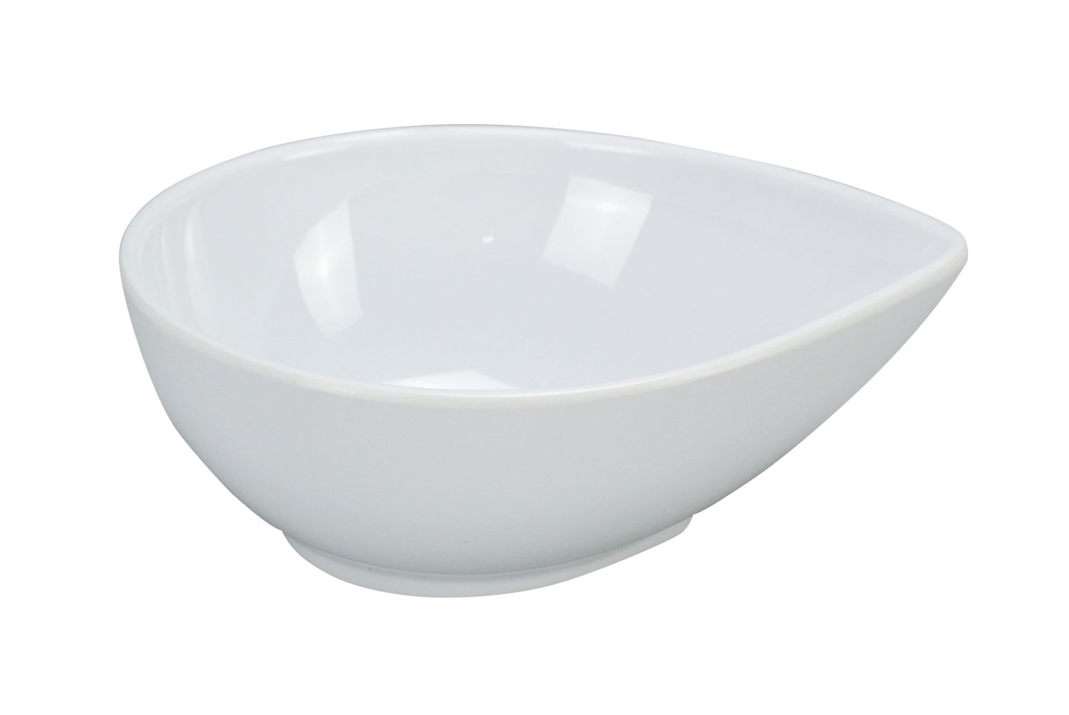 Yanco Waterdrop Shape Dish RM-704 is a stylish and durable serving option, ideal for restaurants, catering services, and hospitality venues. Measuring 4" x 3.5" x 1.5", this uniquely designed waterdrop-shaped dish is perfect for serving dips, sauces, and spices. Crafted from high-quality melamine, it offers the look of ceramic while being lightweight, shatter-resistant, and built for frequent use. Part of the Rome collection, its sleek white finish complements any dining setting. 