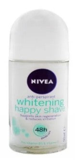 Nivea Roll-On Brightening Happy Shave, 50 ml deodorant roll-on for fresh, bright underarms with long-lasting odor protection