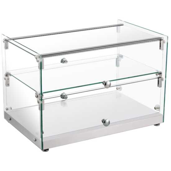 Marchia SA50 22" Dry Glass Countertop Bakery Display Case, Dual Service, perfect for showcasing baked goods and pastries with accessible front and rear doors for convenient customer and staff use.