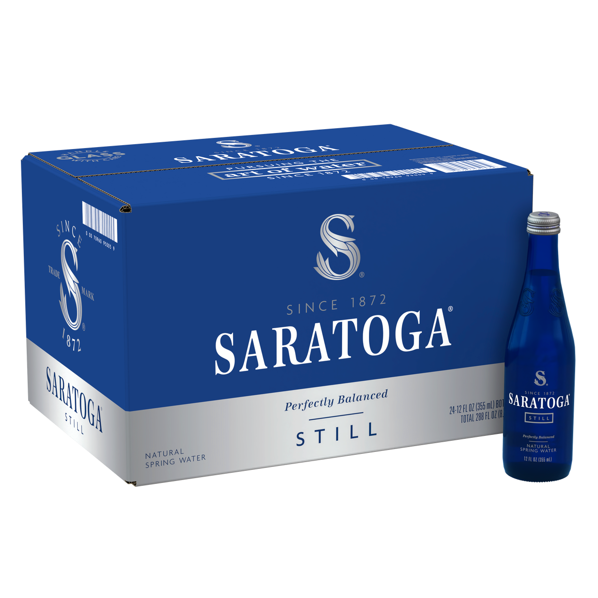 Saratoga Still Refreshing Natural Spring Water 12oz Bottle Case of 24