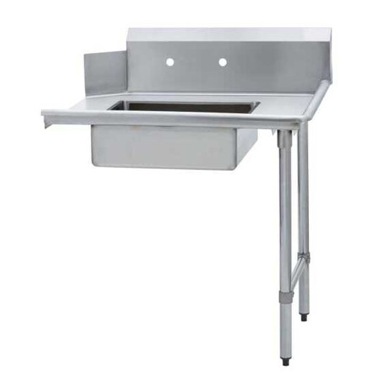Prepline PSDT-36R 30"D x 36"L right side soiled dishtable with pre-rinse bowl is a vital addition to commercial kitchens, designed for efficient dishwashing operations. NSF-listed for compliance with health standards, this dishtable features robust stainless steel construction that resists rust and corrosion, ensuring durability in high-use environments. The right-side configuration includes a pre-rinse bowl, allowing for easy removal of food debris before washing. This layout enhances workflow and organiza