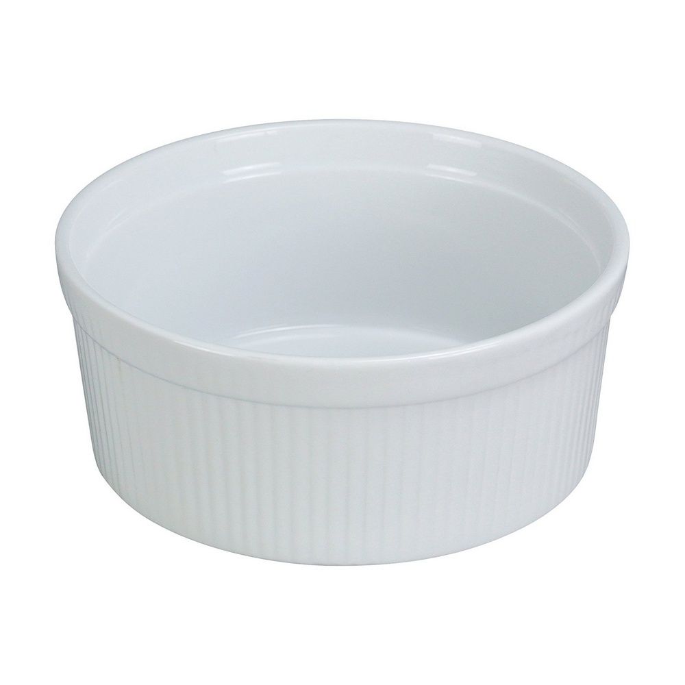 Yanco Fluted Souffle Bowl SF-132 is a versatile and elegant addition to any kitchen or dining establishment. Designed for both baking and serving, this bowl is made from high-quality porcelain with a classic white glaze and embossed fluted design. Its durable construction ensures excellent resistance to scratches, chips, and temperature variations, making it ideal for soufflés, custards, and other baked dishes. 