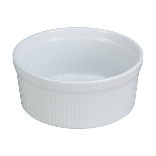 Yanco Fluted Souffle Bowl SF-132 is a versatile and elegant addition to any kitchen or dining establishment. Designed for both baking and serving, this bowl is made from high-quality porcelain with a classic white glaze and embossed fluted design. Its durable construction ensures excellent resistance to scratches, chips, and temperature variations, making it ideal for soufflés, custards, and other baked dishes. 