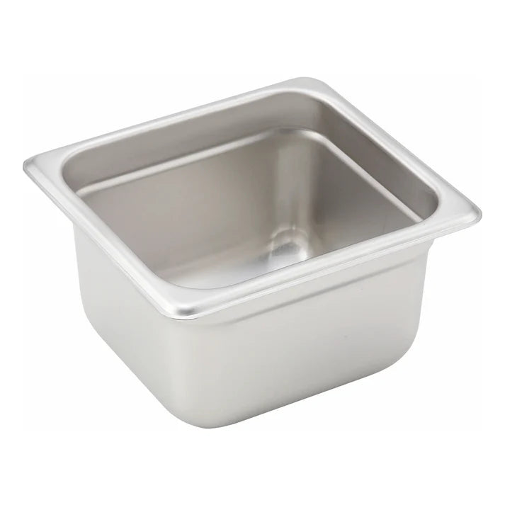 Steam Pan fits snugly on a steam table while its flattened edge prevents steam from escaping around the pan. This model is constructed from durable 22 gauge 18/8 stainless steel. For added convenience, the steam pan can be stacked to save space while its anti-jam design ensures hassle-free separation. This pan is perfect for holding and serving signature casseroles, salads, and more. This model is also NSF listed.