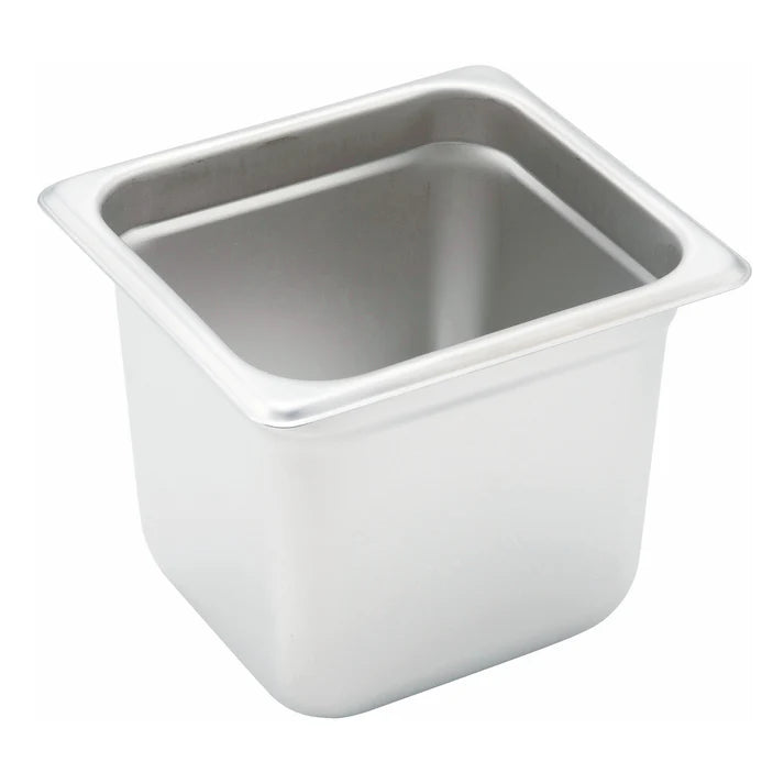Steam Pan fits snugly on a steam table while its flattened edge prevents steam from escaping around the pan. This model is constructed from durable 22 gauge 18/8 stainless steel. For added convenience, the steam pan can be stacked to save space while its anti-jam design ensures hassle-free separation. This pan is perfect for holding and serving signature casseroles, salads, and more. This model is also NSF listed.