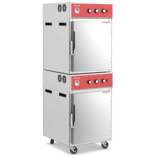 Prepline SLO-2 Double Deck Electric Cook and Hold Oven, perfect for commercial kitchens, offering dual compartments for slow cooking and holding at precise temperatures to enhance food tenderness and flavor