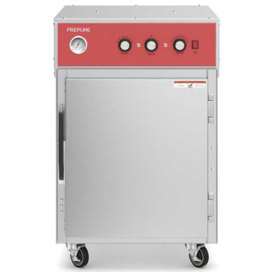 Prepline SLO-1 Single Slow Cook and Hold Oven, designed for commercial kitchens, allows for precise low-temperature cooking and holding, ideal for tenderizing meats and maintaining food quality.