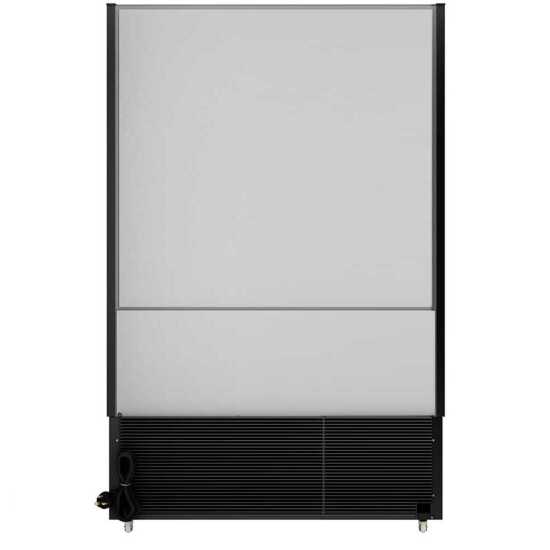 The Coldline SOCD-51-B 51" black deep refrigerated air curtain merchandiser features a sleek black design, deeper shelves for more storage, an air curtain for effective cooling, and energy-efficient lighting for showcasing chilled products.