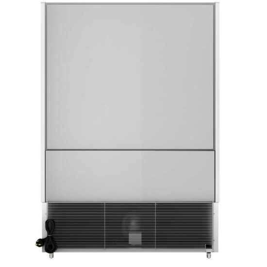 The Coldline SOC-51-W 51" white refrigerated air curtain merchandiser features a clean, white design with an air curtain for effective cooling, adjustable shelves, and energy-efficient lighting for displaying chilled products.