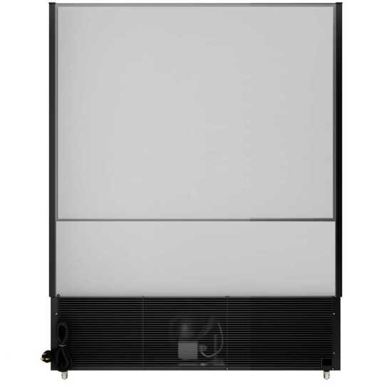 The Coldline SOCD-61-B 60" black deep refrigerated air curtain merchandiser offers a modern design with deeper shelving, an air curtain for optimal cooling, and energy-efficient lighting, perfect for displaying chilled products.