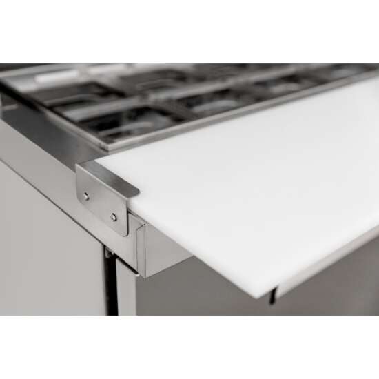 Coldline SPN-60 60" Narrow Depth Refrigerated Sandwich Prep Table featuring a space-saving design, durable stainless steel construction, a large cutting board, food pans, and energy-efficient cooling. Ideal for efficient food preparation in busy commercial kitchens.