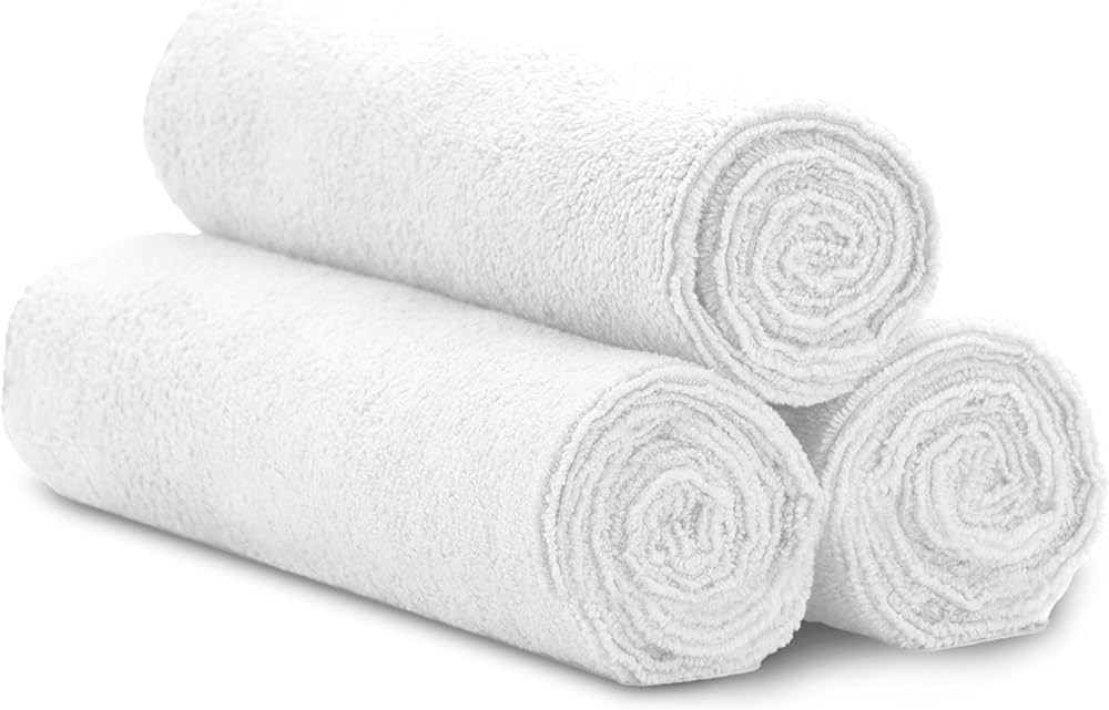 white sports towel 14" x 24" microfiber gym yoga workout quick-dry lightweight absorbent fitness towel