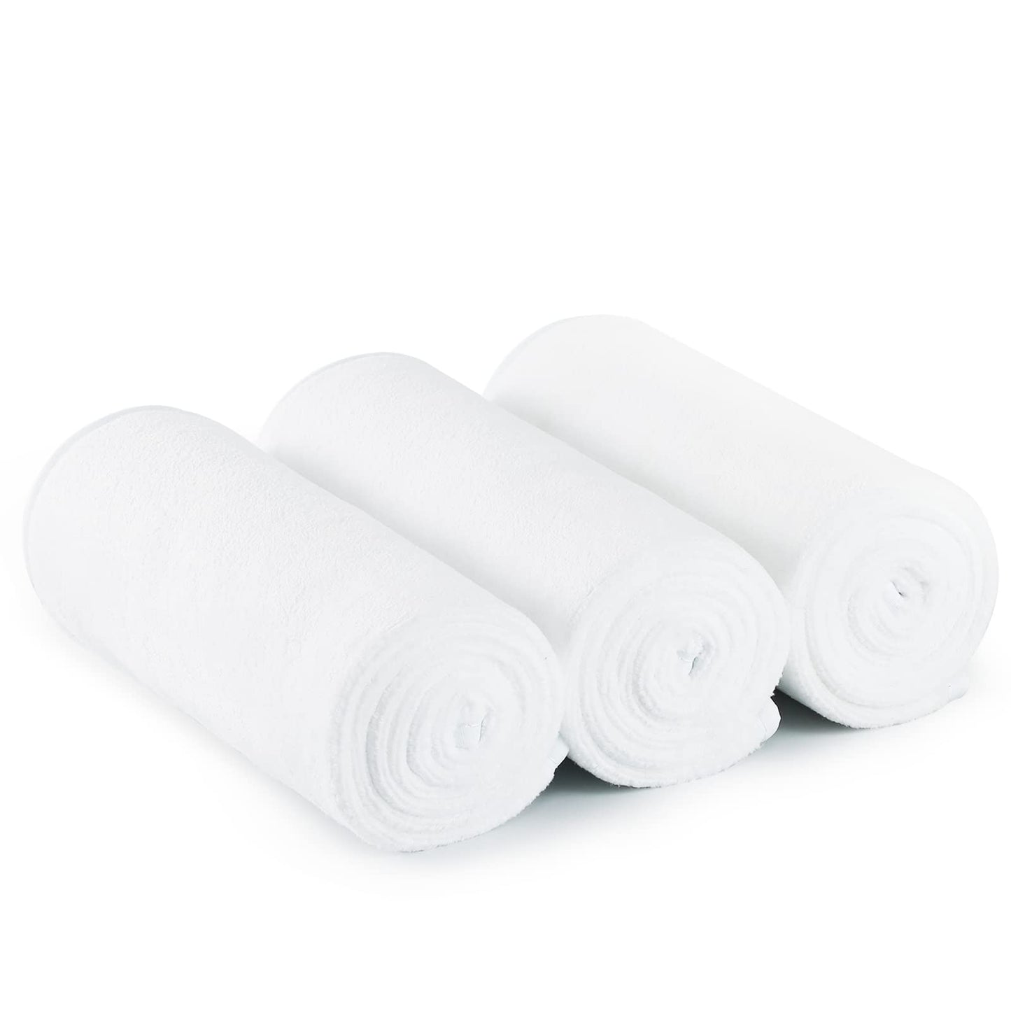 white sports towel 14" x 24" microfiber gym yoga workout quick-dry lightweight absorbent fitness towel