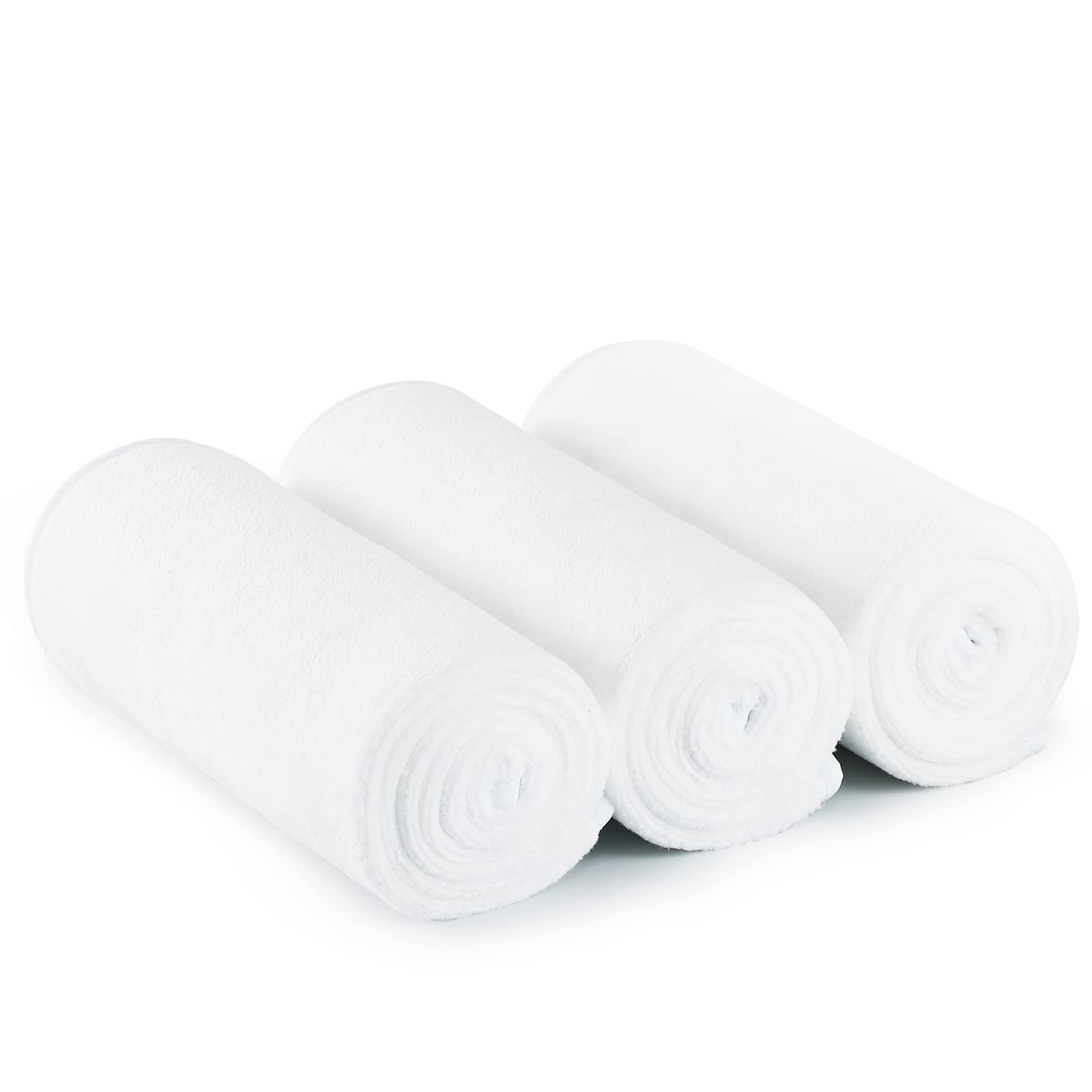 white sports towel 14" x 24" microfiber gym yoga workout quick-dry lightweight absorbent fitness towel