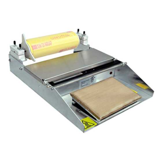 The Prepline FW12 Single Roll 12" Width Film Wrapper, with 725W power, efficiently seals food products in plastic wrap, ideal for preserving freshness in commercial kitchens, delis, and supermarkets.