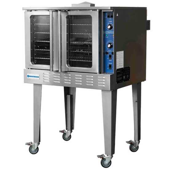 Standard Range SR-COE-SGL-240 Single Deck Full Size Electric Convection Oven - 240V, 1PH, designed for efficient cooking and baking in commercial kitchens, featuring a compact design for optimal heat circulation.