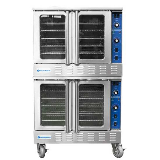 Standard Range SR-COG-DBL Double Deck Full Size Gas Convection Oven - 108,000 BTU, engineered for high-capacity cooking in commercial kitchens, enabling versatile baking and roasting with dual oven space.