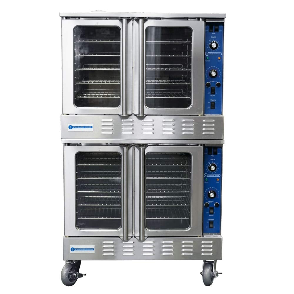 Standard Range SR-COE-DBL-240 Double Deck Full Size Electric Convection Oven - 240V, 1PH, ideal for commercial kitchens, offering efficient dual deck cooking for versatile baking and roasting options.