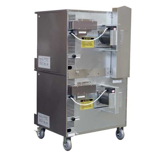 Standard Range SR-COE-DBL-208 Double Deck Full Size Electric Convection Oven - 208V, 3PH, designed for high-capacity cooking in commercial kitchens, offering versatile baking and roasting with dual oven spaces.