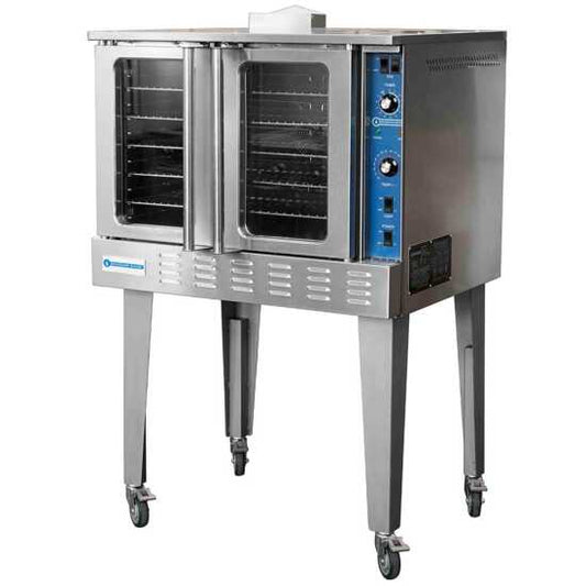 Standard Range SR-COG-SGL Single Deck Full Size Gas Convection Oven - 54,000 BTU, designed for efficient cooking in commercial kitchens, providing optimal baking and roasting capabilities with a compact footprint.