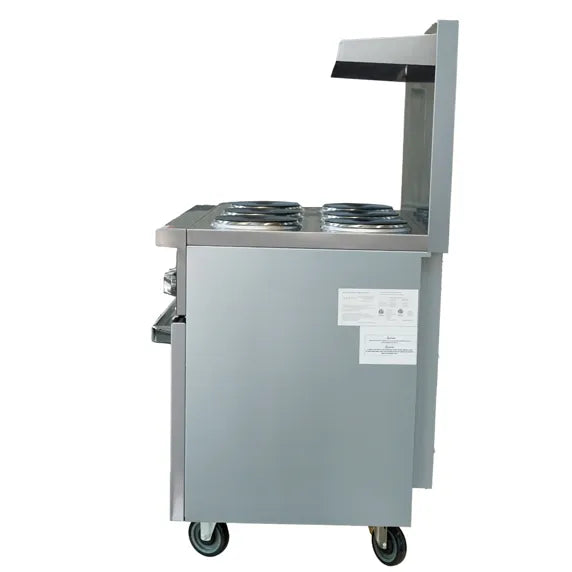 Standard Range SR-ER36-208 36” Electric Range with 6 burners and standard oven, powered by 208V 3 phase electricity. Perfect for restaurants, commercial kitchens, cafés, and foodservice operations needing dependable high-capacity cooking performance.