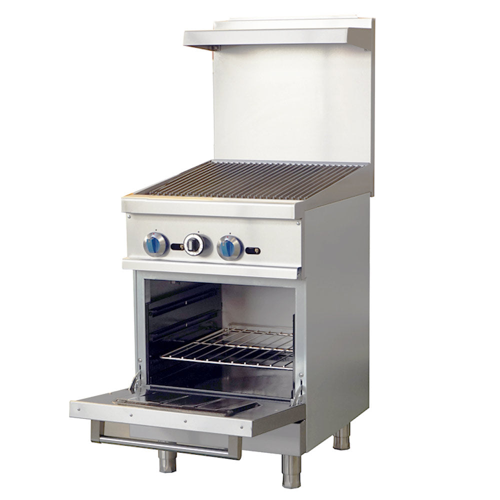 Standard Range SR-R24-24MG-LP 24-inch liquid propane commercial range with 24-inch griddle top and oven 93000 BTU for compact cooking in restaurants cafes and commercial kitchens