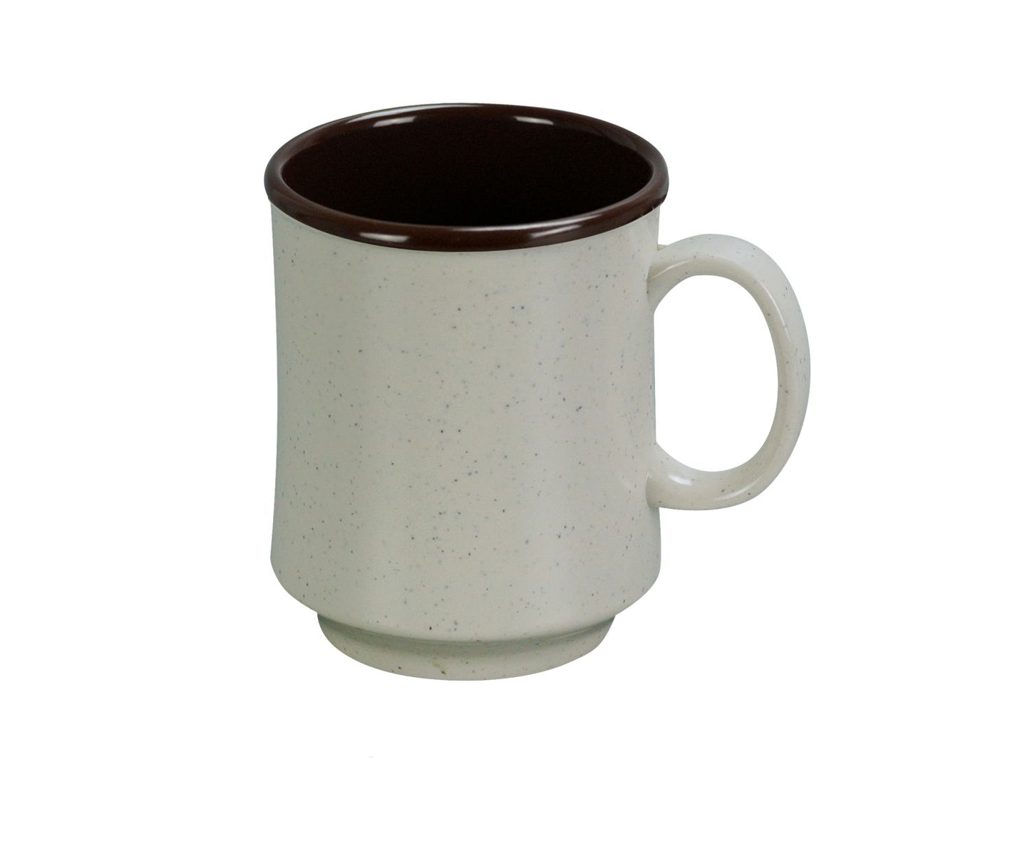 Yanco Two Tone Coffee Mug SS-908 offers a stylish and durable solution for serving hot or cold beverages in any food-service setting. With an 8 oz. capacity, this mug measures 3 inches in diameter and 3.75 inches in height, providing the perfect size for coffee, tea, cocoa, and more. Made from high-quality melamine, it combines the look of ceramic with the durability of break-resistant material, making it ideal for busy establishments. 