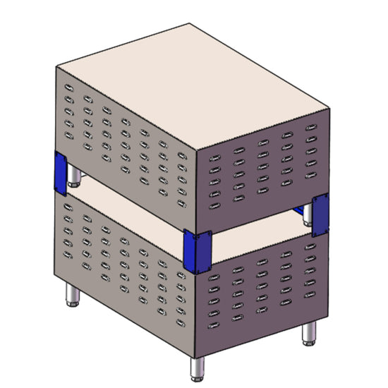Cookline Stacking Kit for CPO Pizza Oven. Designed for secure stacking of pizza ovens, it maximizes kitchen space and efficiency. Durable and easy to install, this kit is ideal for commercial kitchens and pizzerias seeking to optimize their workflow.