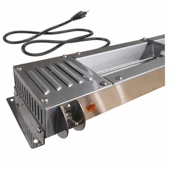 Prepline SW24 24" Strip Warmer with Support Chains, 120V, 500W - Provides consistent heat to keep food warm and ready to serve, ideal for restaurants, buffets, and catering applications.