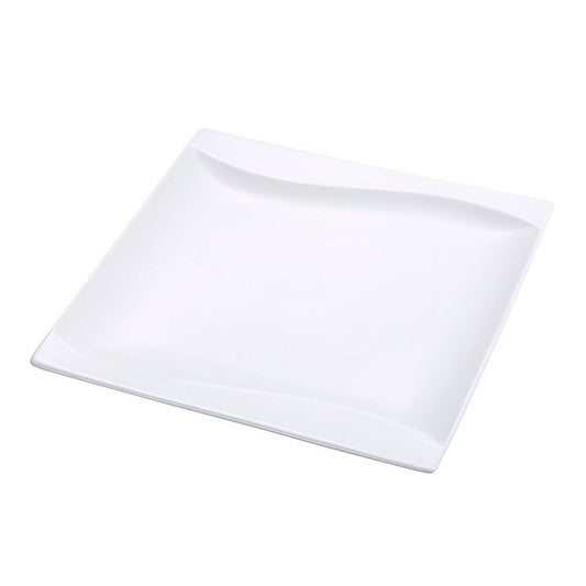 Yanco Square Plate SW-114 is a refined and practical choice for serving large sharing meals, assorted appetizers, and main courses. Crafted from high-quality porcelain, it features a smooth white glaze and distinctive sea wave-shaped sides that add a touch of sophistication to any dining setting. With its generous 14-inch size, this plate enhances food presentation while ensuring durability for frequent use. 